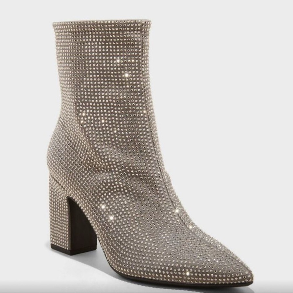 Rhinestone ankle boots